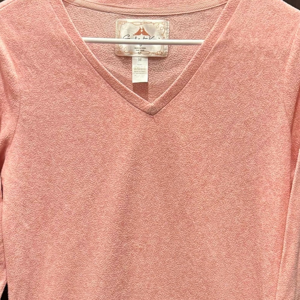 Goodnight kiss Pink V-Neck Sweater nightgown MEDIUM - Picture 3 of 6